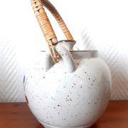 Stoneware tea set with currants, vintage Japan