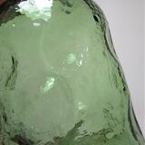 Deux vases verre moulé texturé vert années 70