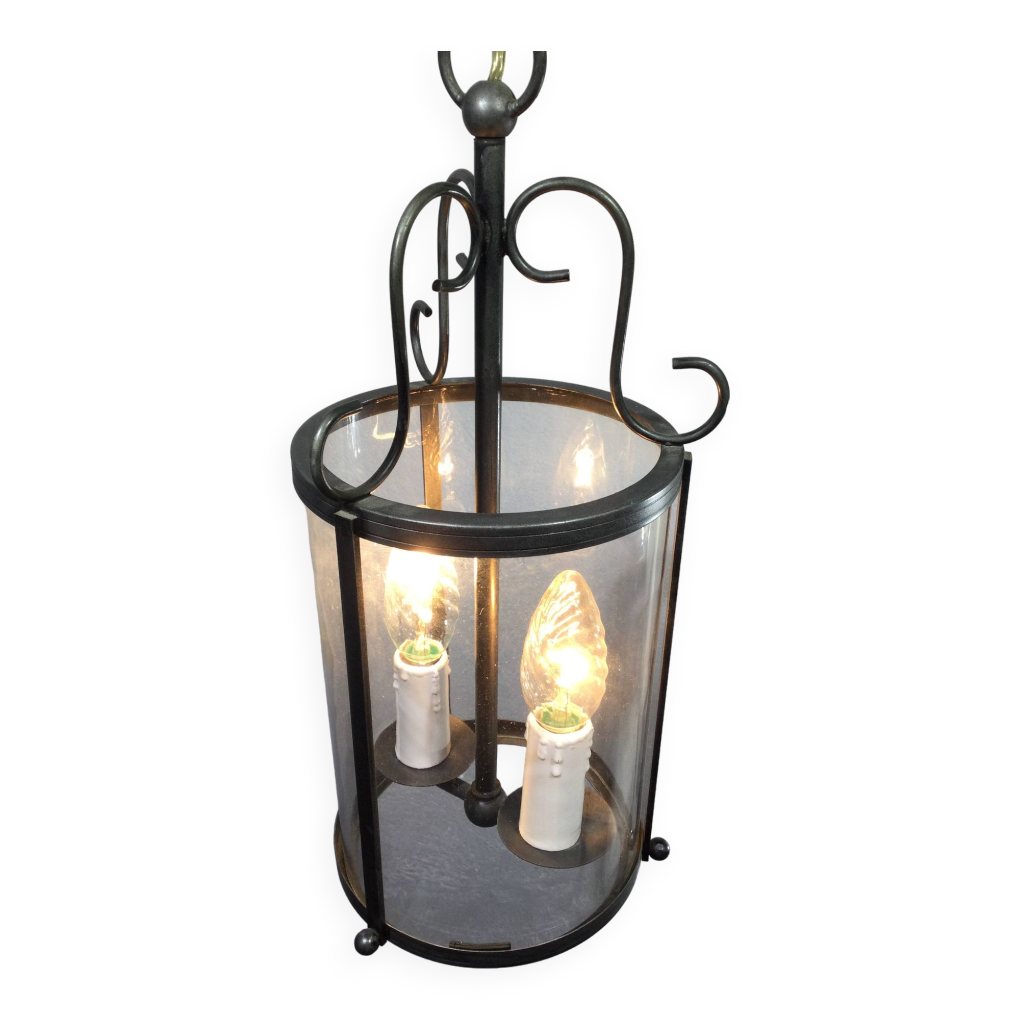 2-light wrought iron lantern