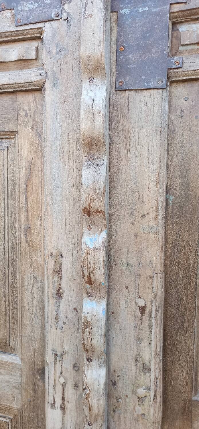 Large old double wooden door