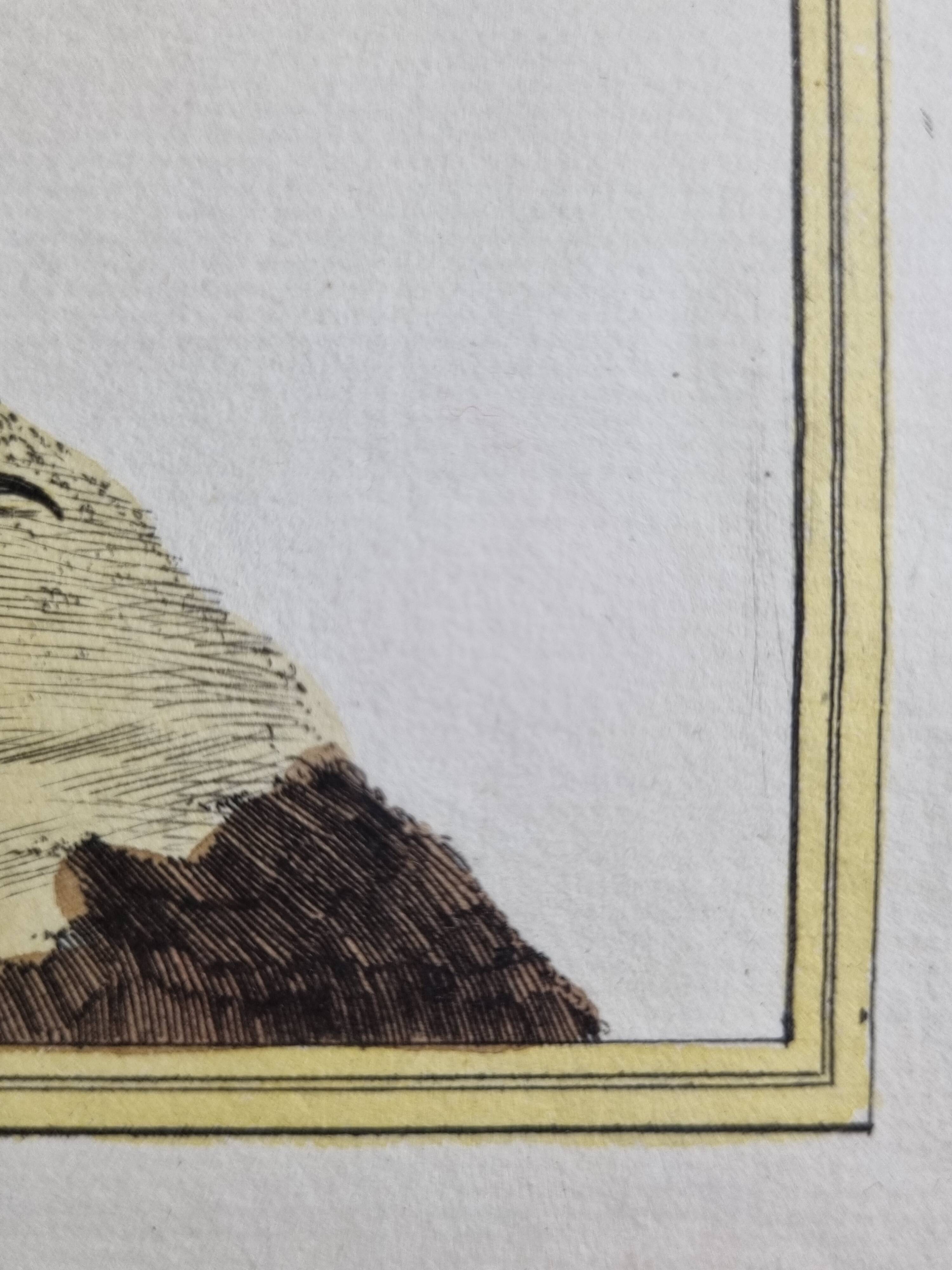 Original engraving by François Nicolas Martinet, 18th century, Louisiana crab fisher, framed,