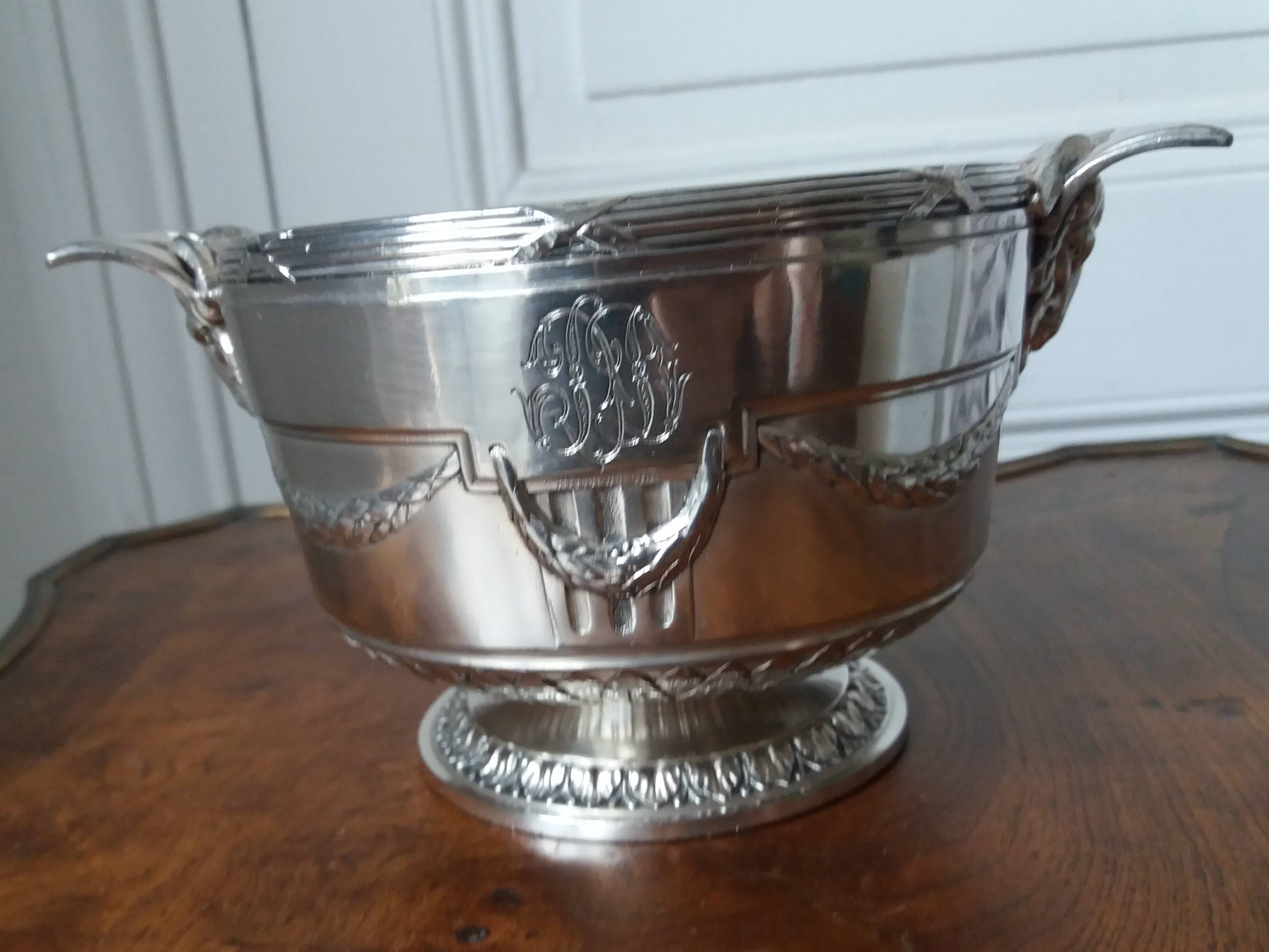 SILVER-PLATED GALLIA CUP BY CHRISTOFLE WITH MONOGRAM 1900