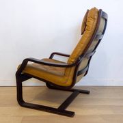 Fauteuil danois en cuir coloré, années 1970