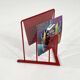 Red magazine rack by Markus Börgens for D-Tec, 1980