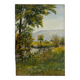 Peinture ancienne huile sur bois paysage verdoyant Joseph Guénard