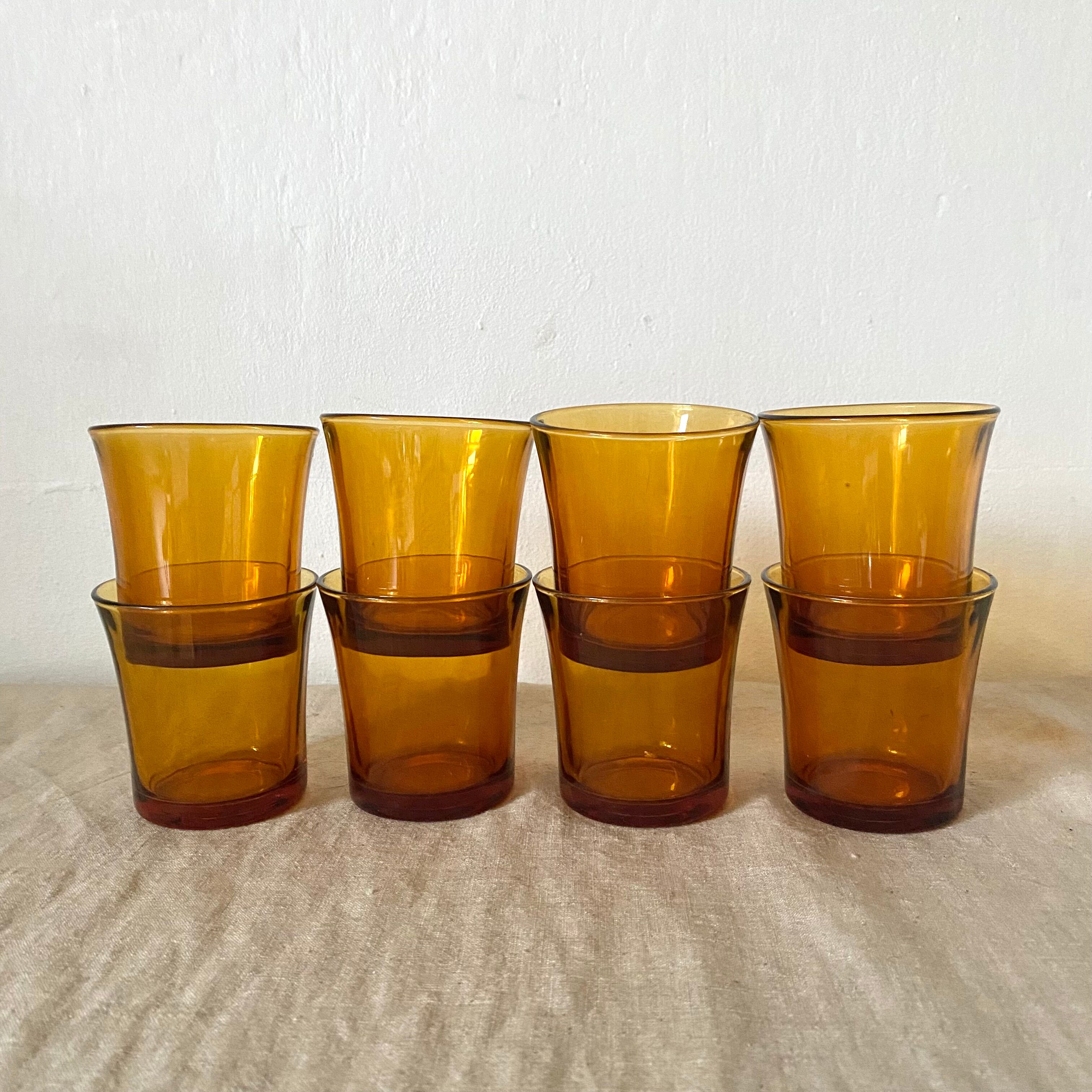 Vintage amber glasses Duralex