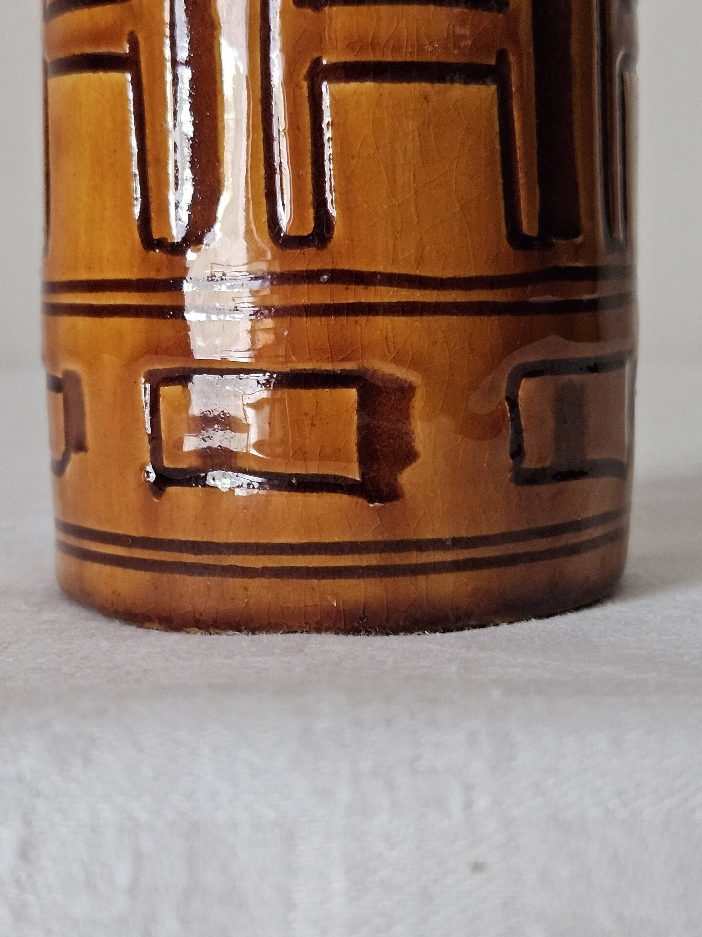 Vase bouteille italien signé, 1950-60