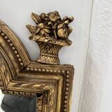 Louis XVI style mirror in wood and gilded stucco, 19th century