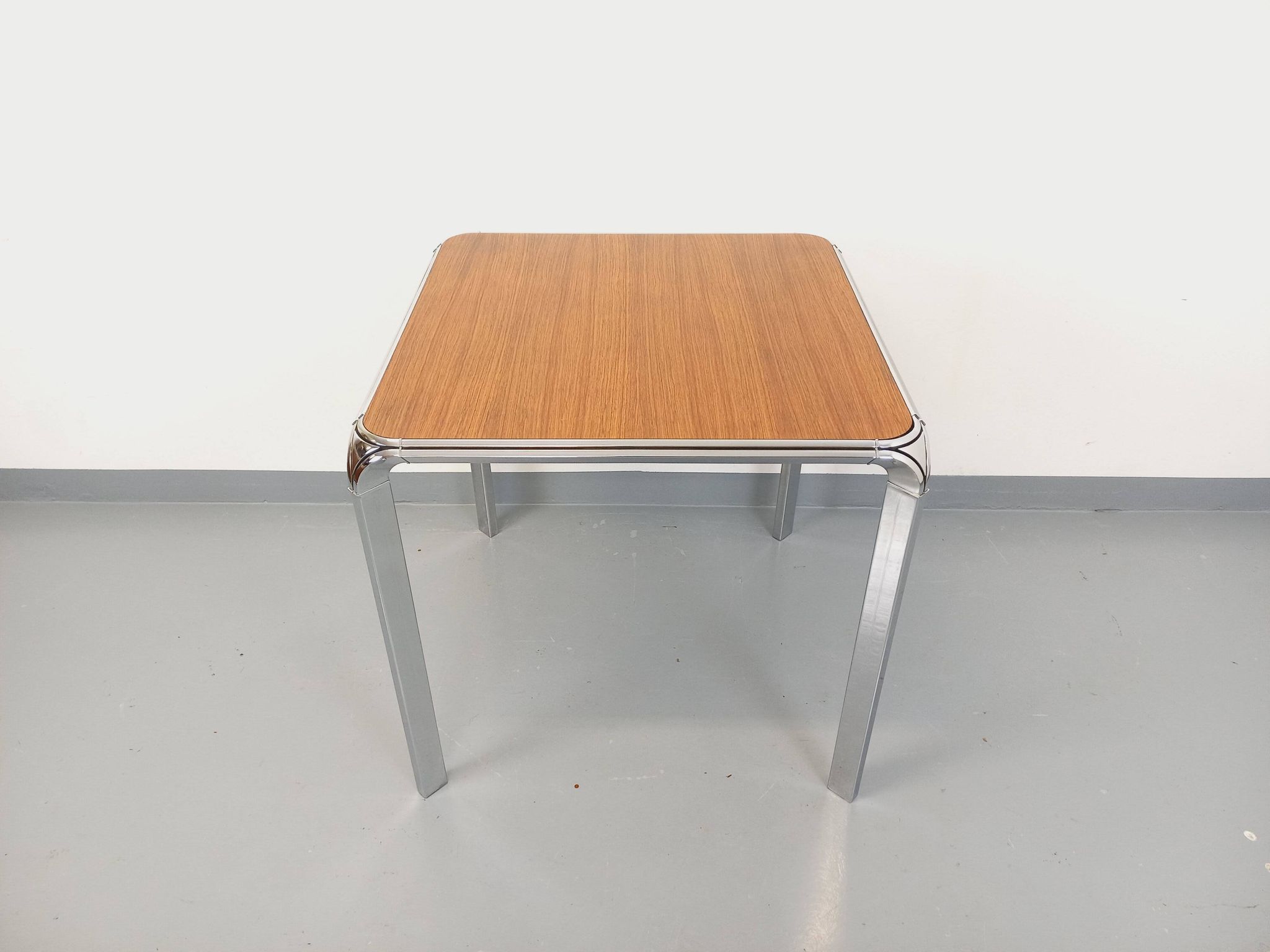 Pierre Paulin vintage square dining table in rosewood and metal