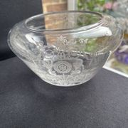 Acid etched crystal vase