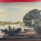 Oil on canvas "Animated lake landscape" work signed Gallard circa 1893