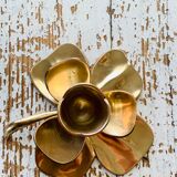 Brass clover candle holder