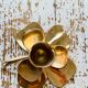 Brass clover candle holder