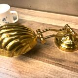 Vintage shell bedside lamp design 80 brass solid