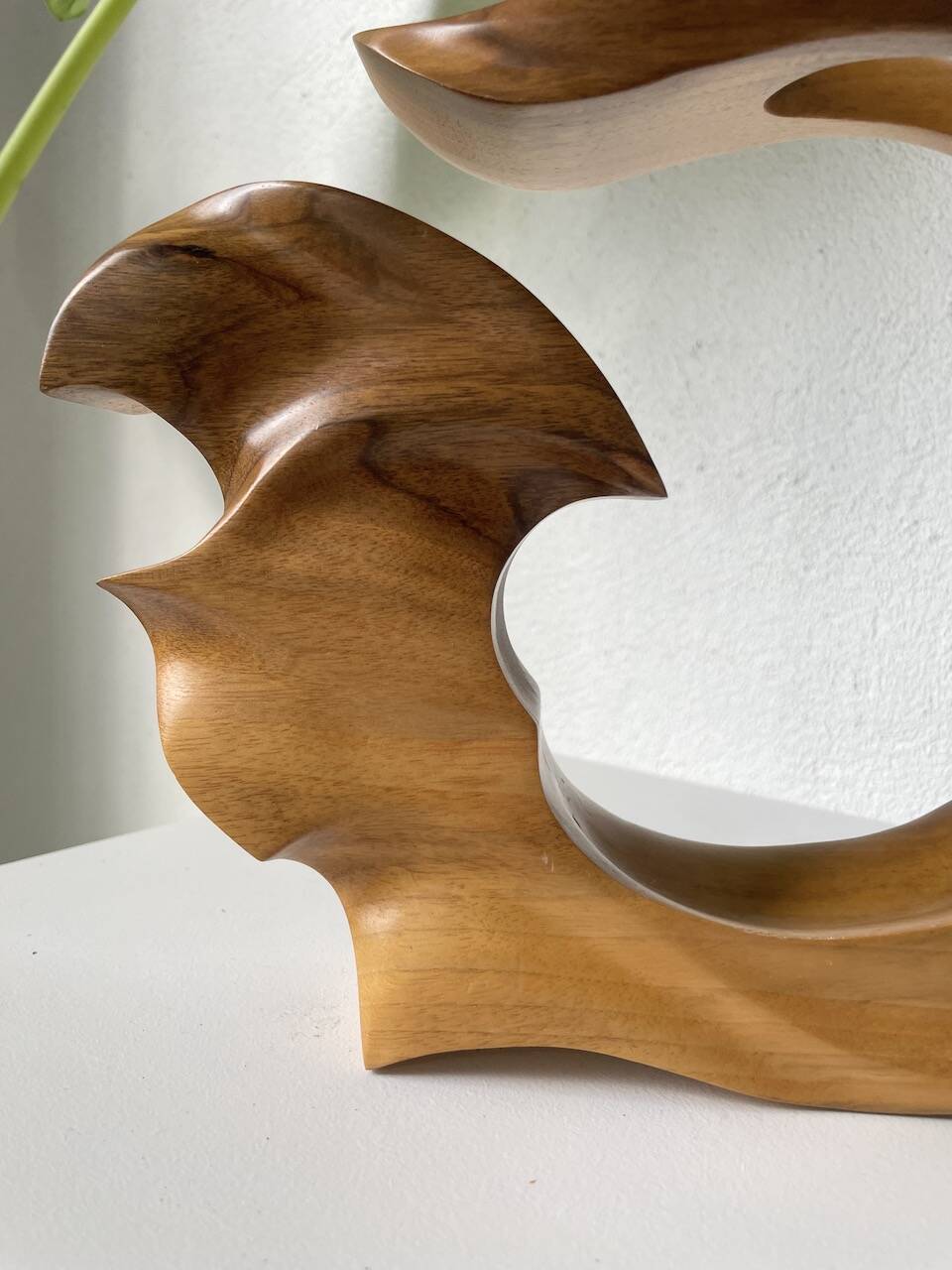 Wooden sculpture vase