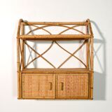 Bamboo shelf and vintage rattan 1960s