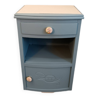 Table de chevet bleue vintage enfant