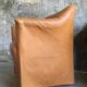 Pair of convertible armchairs in cognac leather - vintage 1970