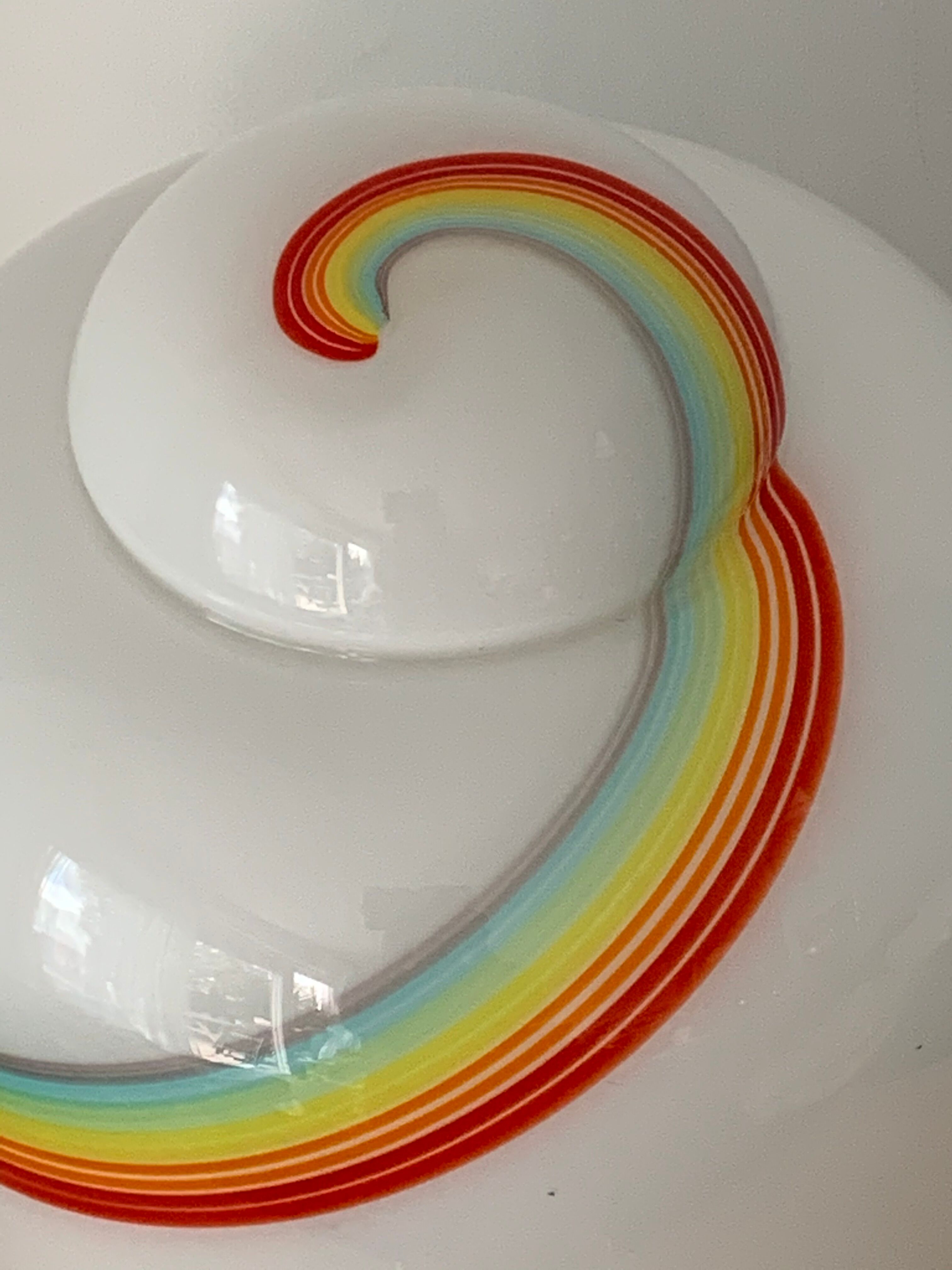 Lampe en verre Vetri Murano rainbow arc en ciel 1970