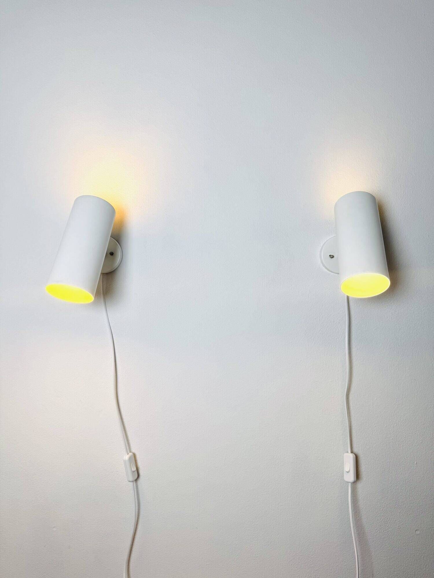 C-1582 Tubular Wall Lamps In White By Raak Amsterdam, The Netherlands 1960S