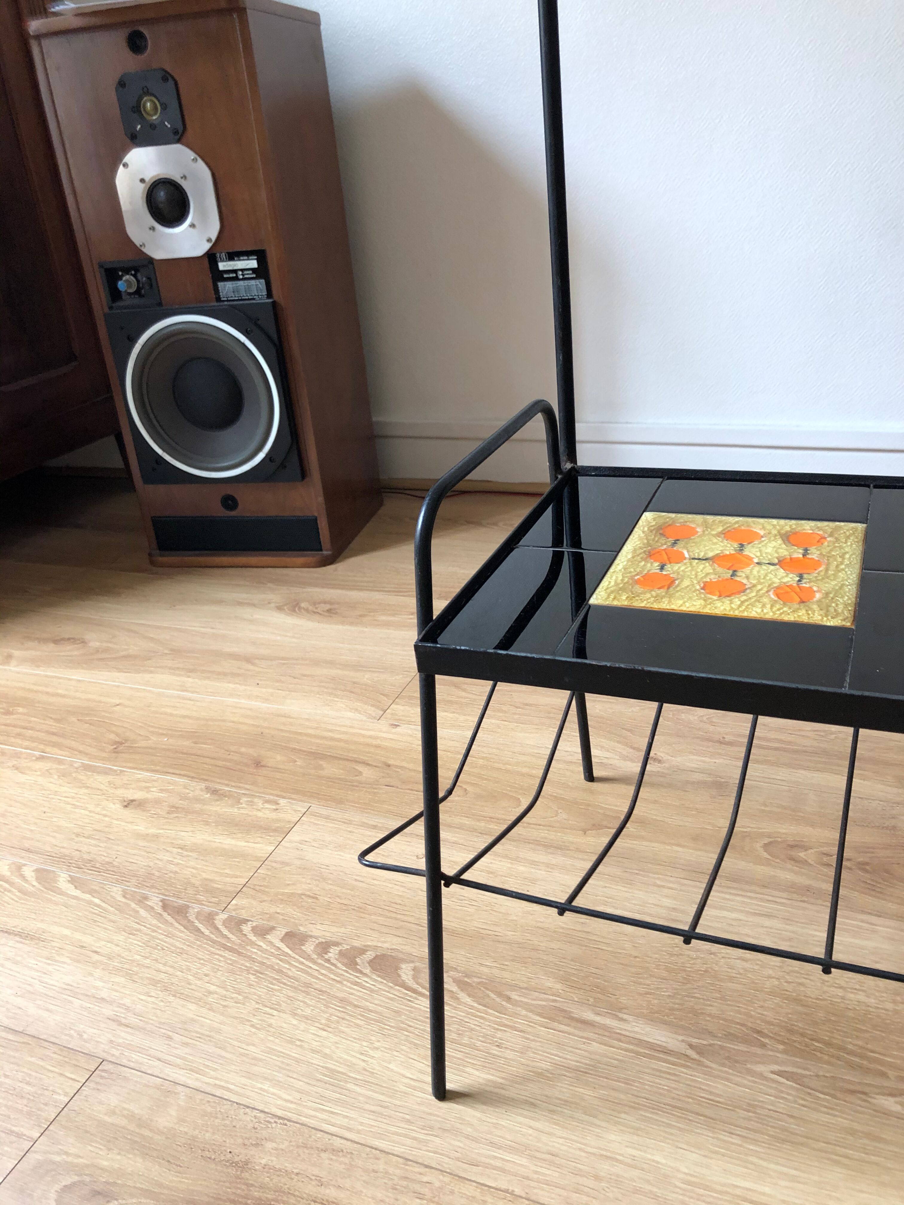 E-reader magazine holder vintage ceramic floor lamp