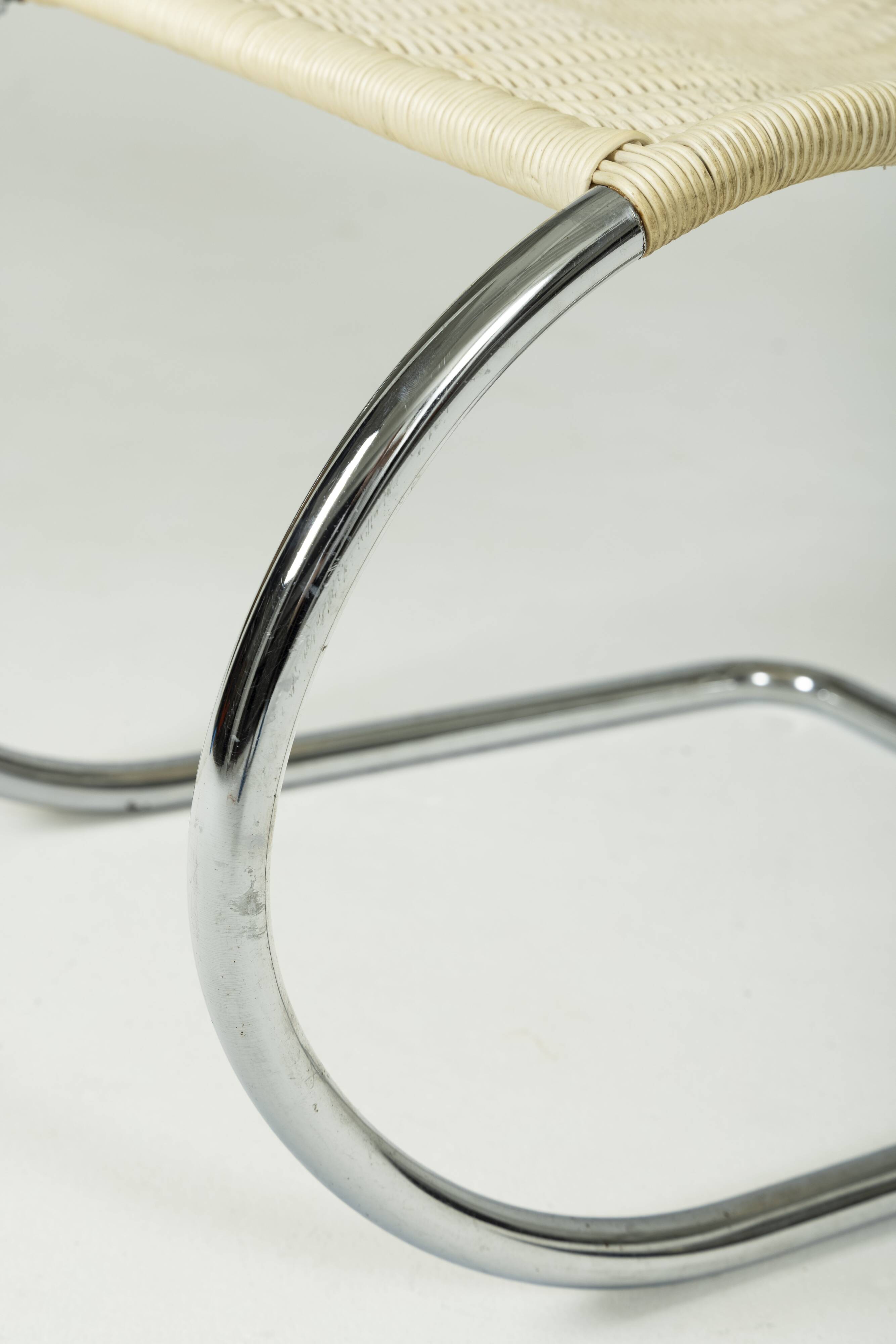 Bauhaus "MR10" chairs by Ludwig Mies van der Rohe, Tecta edition circa 1990