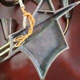 Splendid pair of bronze wall sconces by Jules Leleu? Art Deco.