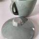 Covered sugar bowl in celadon ceramic – modernist lines