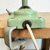 Green industrial workshop table lamp, 1960s