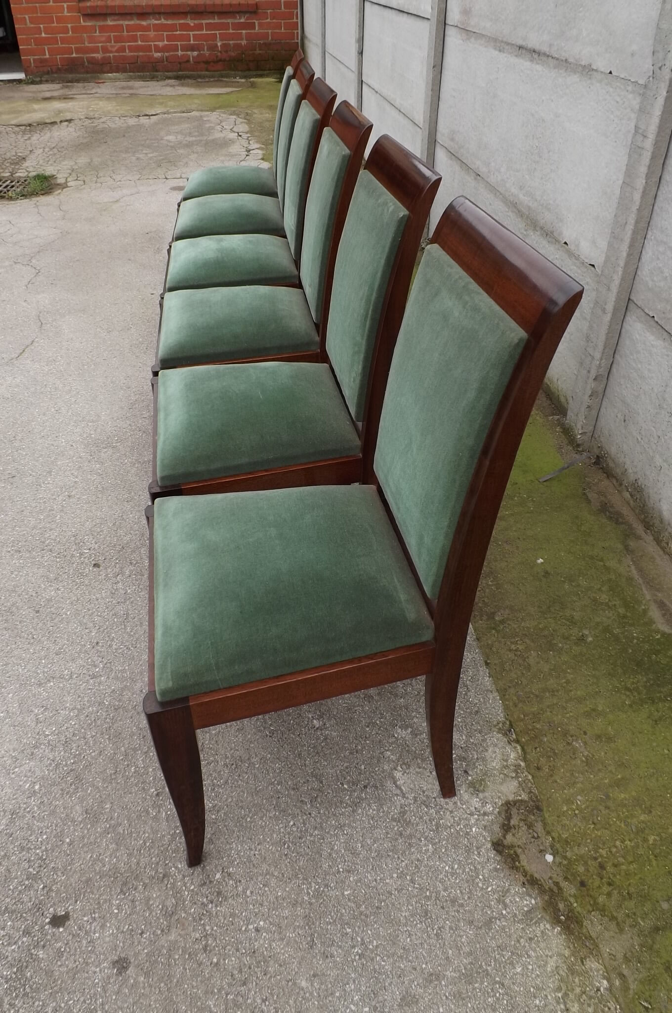 6 chairs  Gaston fish art deco 1930/1940