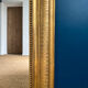 Antique mirror Louis-Philippe beaded gold leaf 123cm/90cm geometric decoration