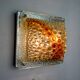 Murano Mazzega orange wall light, ice cube effect, Italy, 1970