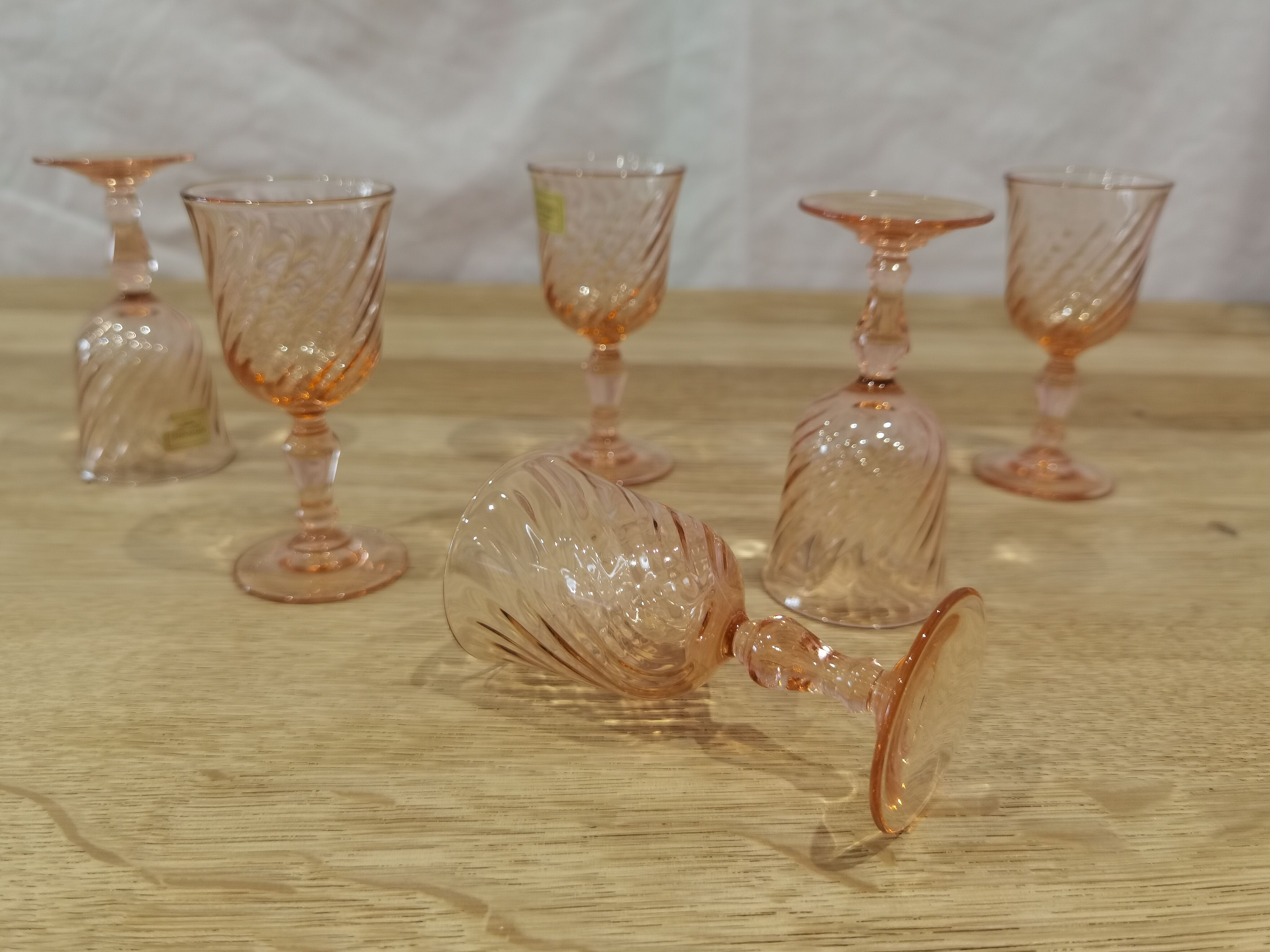 Set of 6 Luminarc Rosaline liqueur/port glasses
