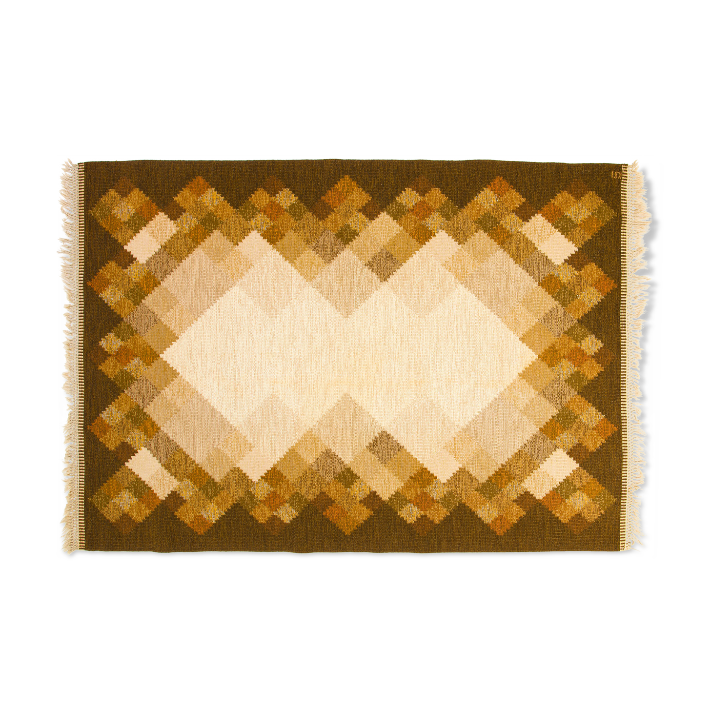 Scandinavian 20th century modern rug by Britta Swefors. 233 X 167 cm (91.73 X 65.75 in).