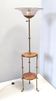 Brass Telescopic Floor Lamp with Red Travertine Marble Tops, Italy
