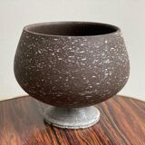 Vintage ceramic "birch bark" planter / flower pot, Chamotte