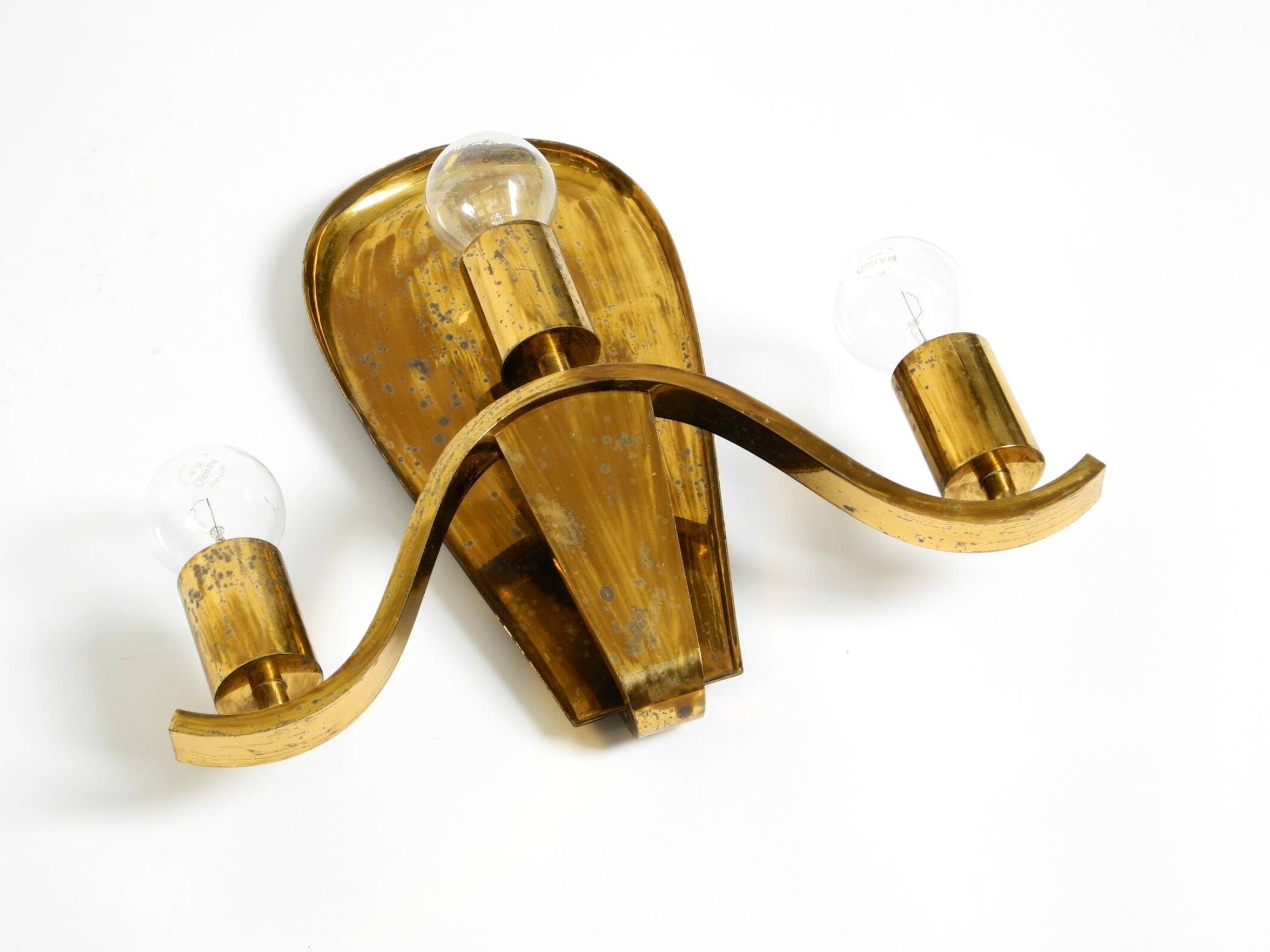 Large heavy Mid Century brass wall light from a German church