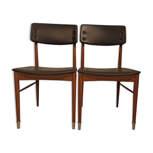 Paire de chaises style - scandinave bois