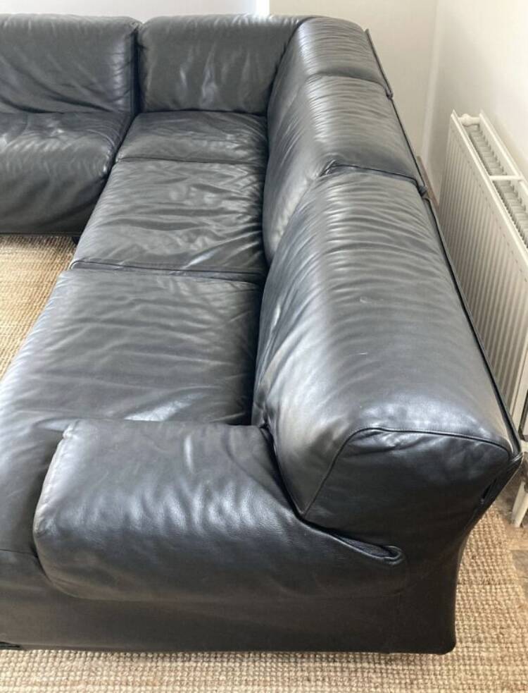 Canapé Modulaire Flandra en Cuir par Vico Magistretti pour Cassina, Italie, années 1970