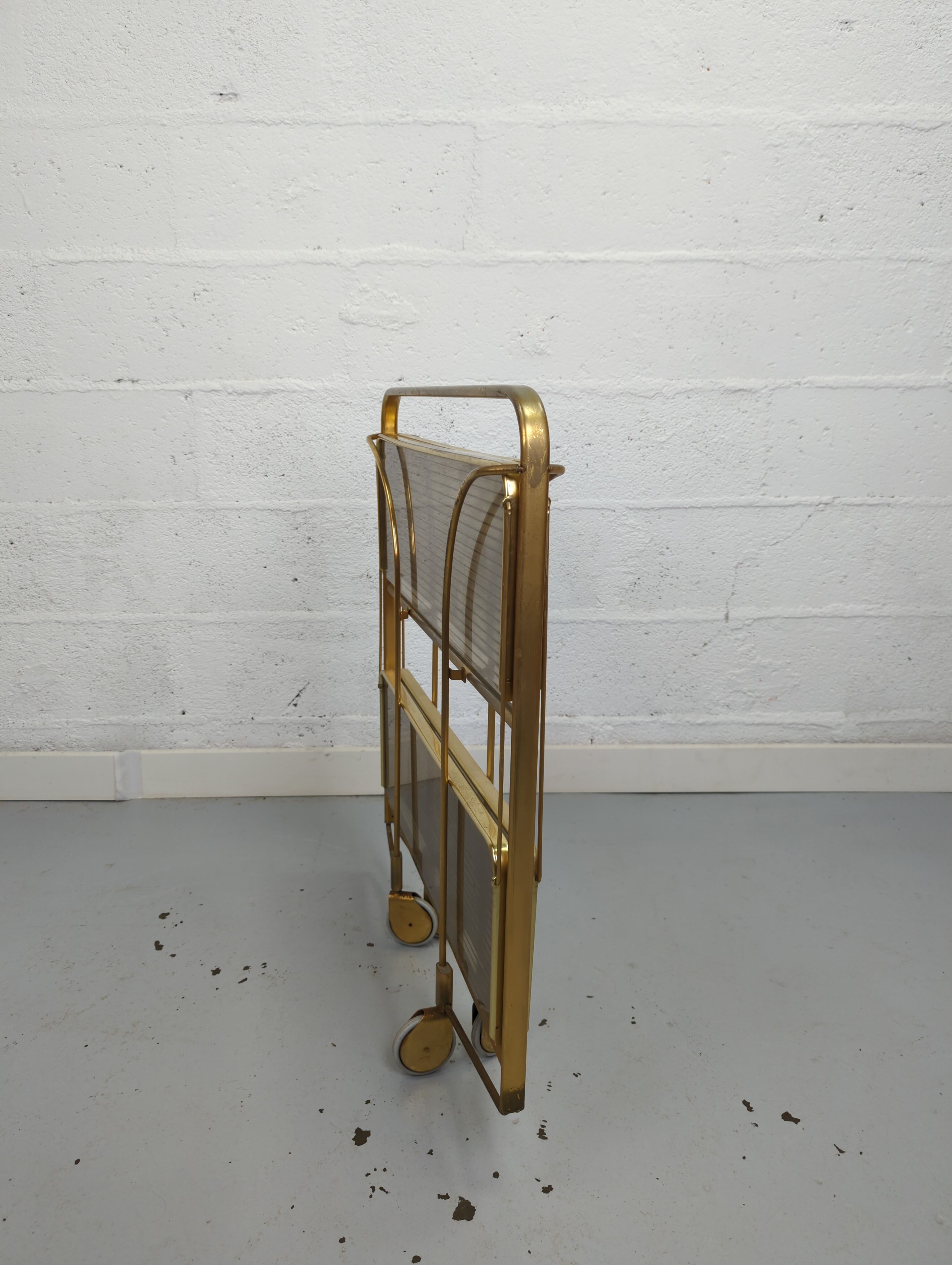 Vintage golden and plexi folding dessert circa 60s