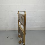Desserte vintage doré et plexi pliante circa 1960