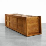 Vintage Industrial English Oak Filing Cabinet with Drawers, 1920s