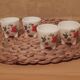4 coquetiers décor floral, Arcopal, années 70s