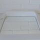 Square Wall Mirror With Shelf / Vintage White Plastic Space Age 1970