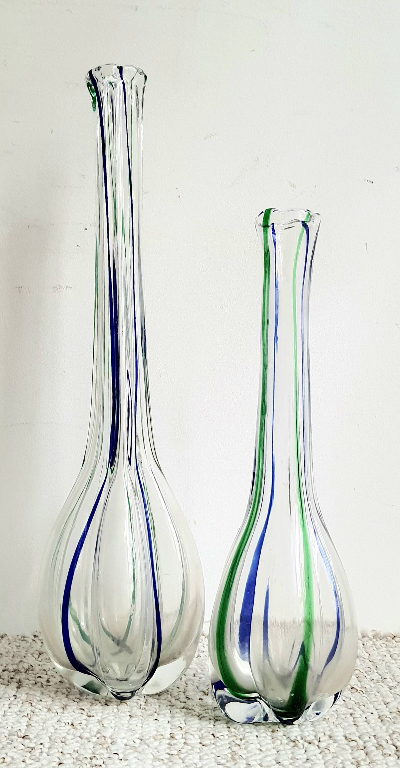 Pair of Murano glass vases by Archimède Seguso for MCM Vintage from the 70s