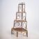 Vintage 1960s bamboo rattan corner shelf bookcase (peacock / Emmanuelle)