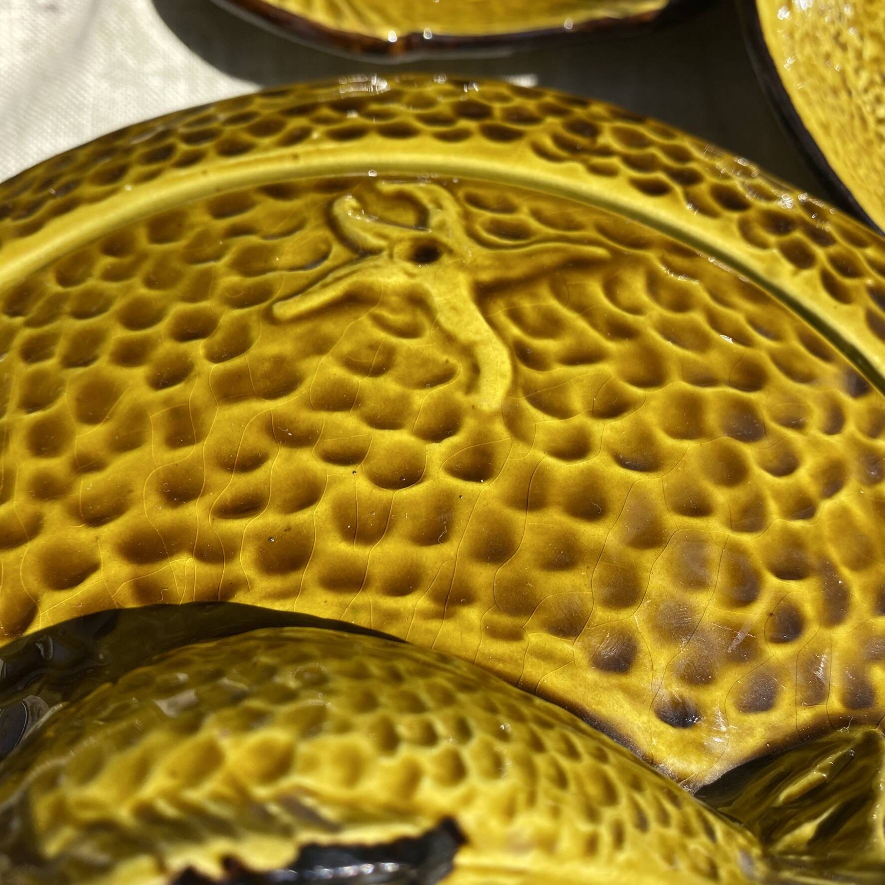 Vintage bouillabaisse service in faience, 13 pieces, 1970s.