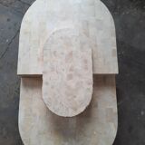 Table basse placage de travertin Magnussen Ponte