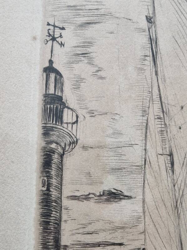 Herbert Lespinasse (1884-1972) - Engraving - The Departure of the Sailing Ship