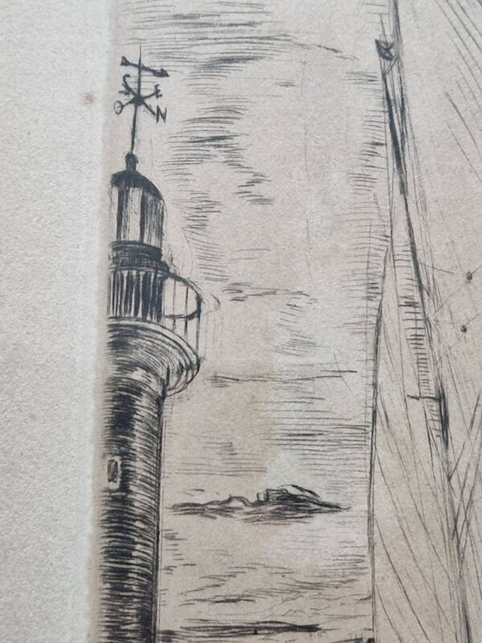 Herbert Lespinasse (1884-1972) - Engraving - The Departure of the Sailing Ship